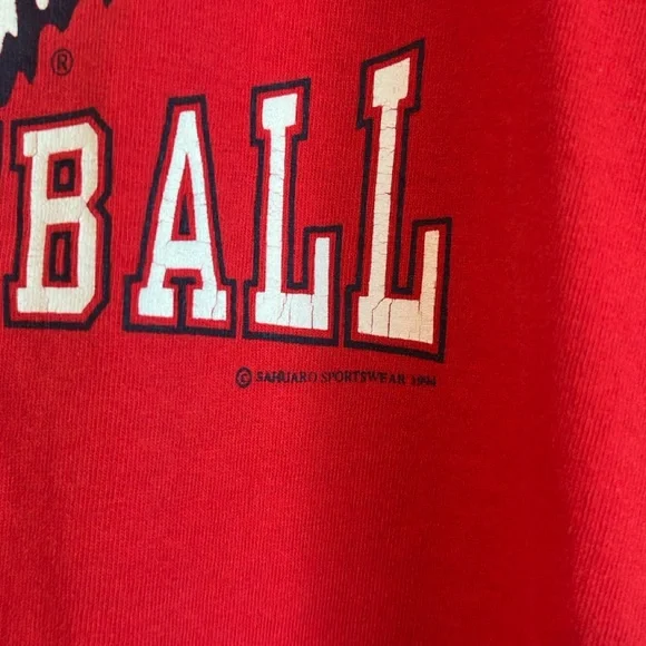 Vintage 1994 Arizona Wildcats Basketball Red T-Shirt Size L - Picture 2 of 5